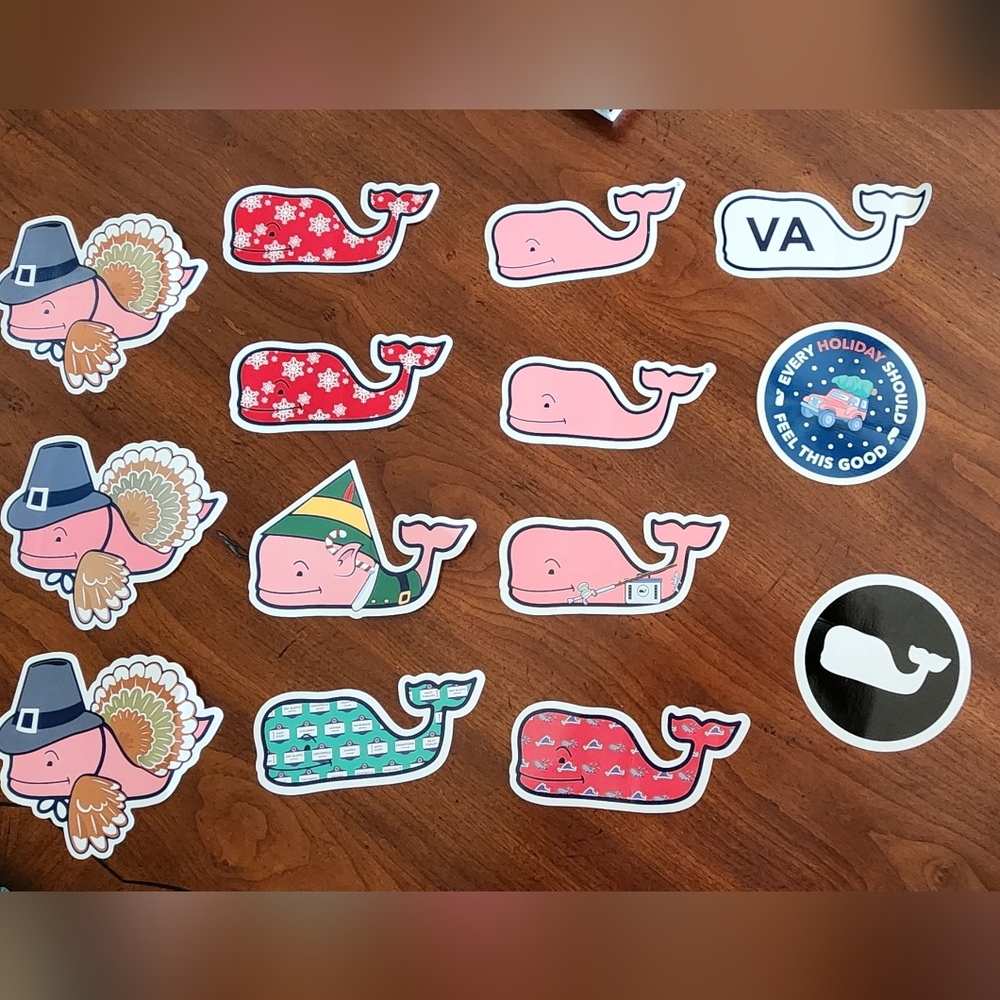 14 Individual Vineyard Vine Whale Sticker Collection
